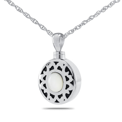 White Stone Steel Necklace